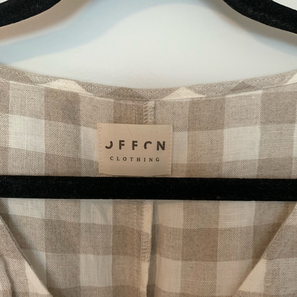 Offon gingham Sleeveless linen Jumpsuit - Picture 3 of 5